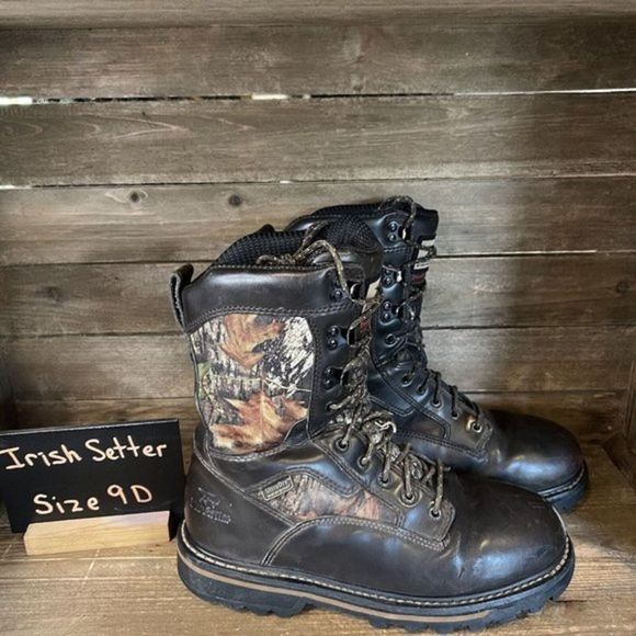 Mens Red Wing Irish Setter Camo Hunting Hiking Boots Brown Leather Size 9 D GUC‎ main image 7